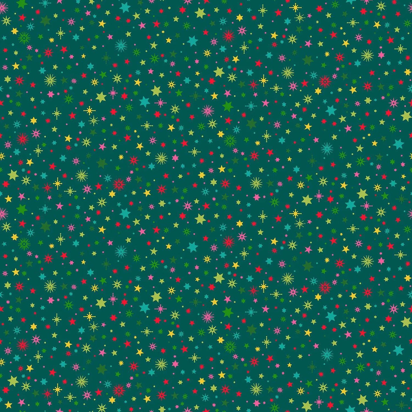 100% Cotton  Bright Starlight - Teal By Makower