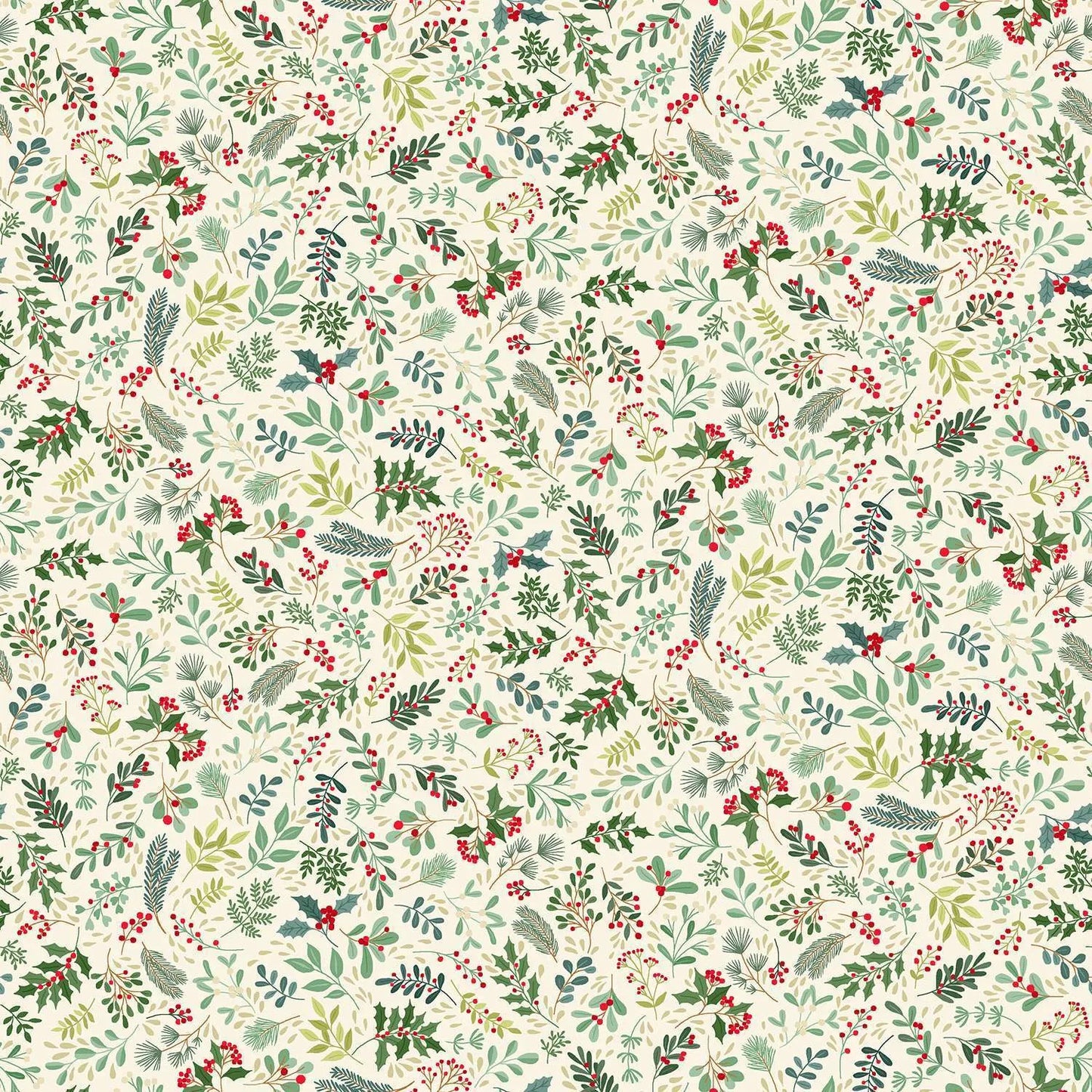 100% Cotton  Enchanted Foliage - Cream By Makower