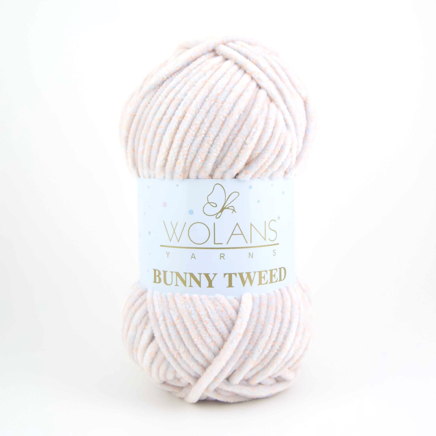 Wolans Bunny Tweed - Light Grey/Orange 140-07