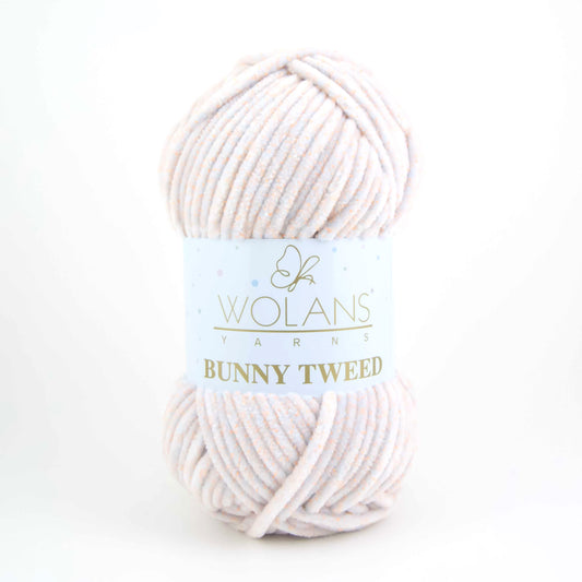 Wolans Bunny Tweed - Light Grey/Orange 140-07