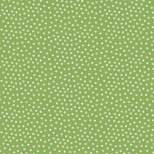 100% Cotton Mini Daisy Green By Makower