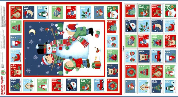 100% Cotton  - Snowman Advent by Makower