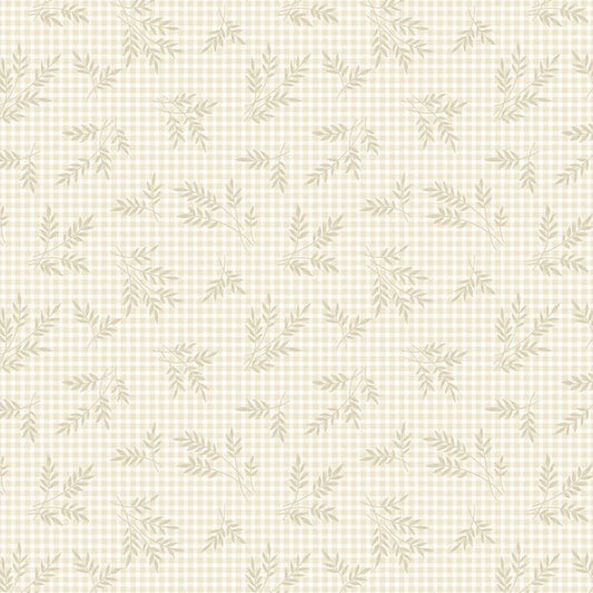 100% Cotton Wheat Gingham Ivory By Makower