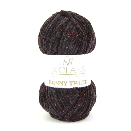 Wolans Bunny Tweed - Black/Pink 140-30