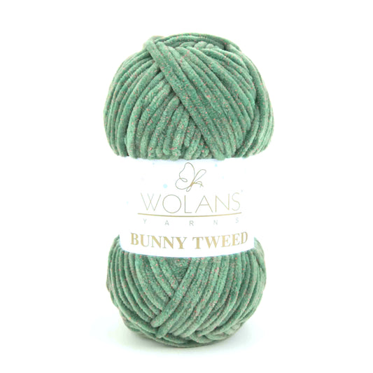 Wolans Bunny Tweed - Emerald/Pink 140-35