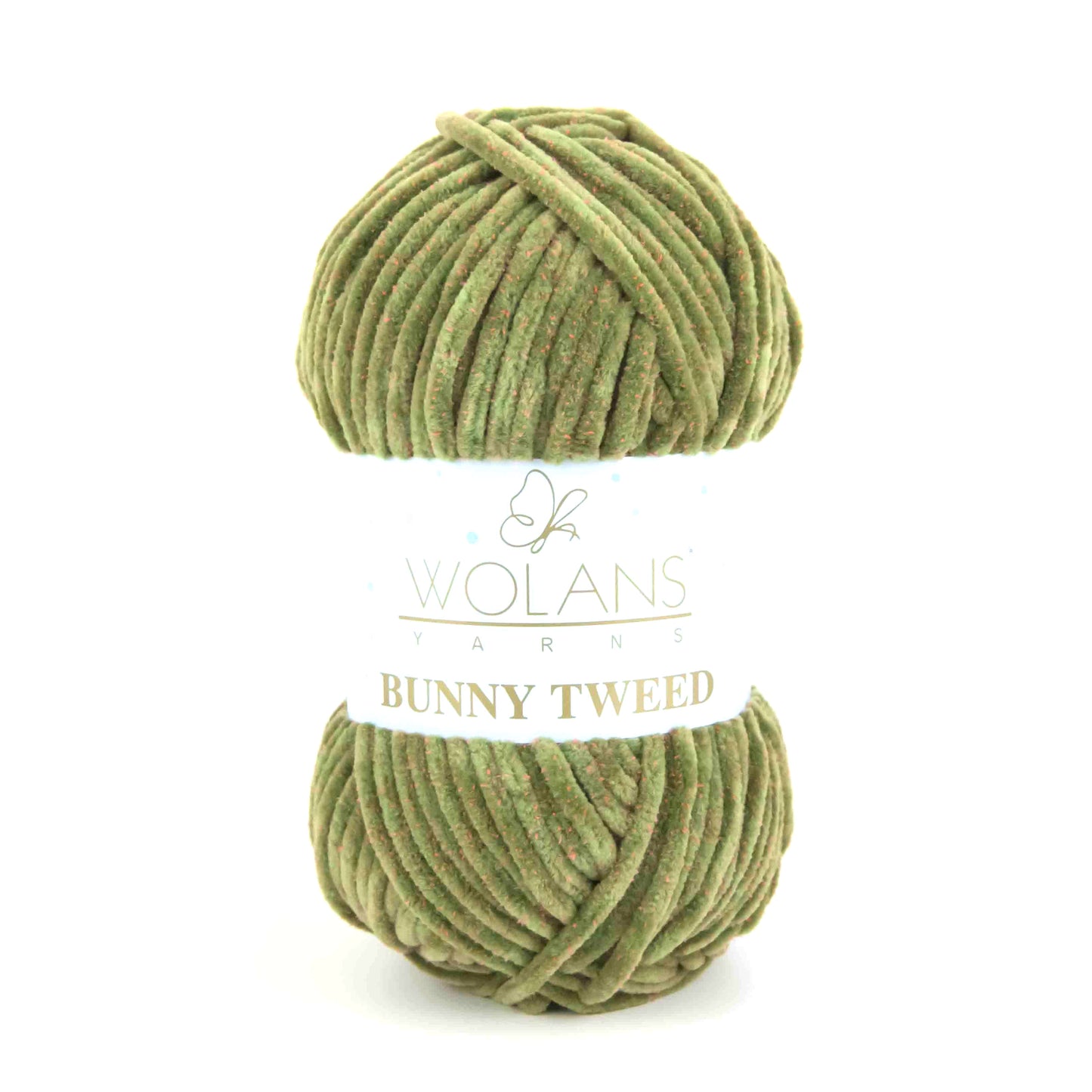 Wolans Bunny Tweed - Moss Green/Pink 140-36