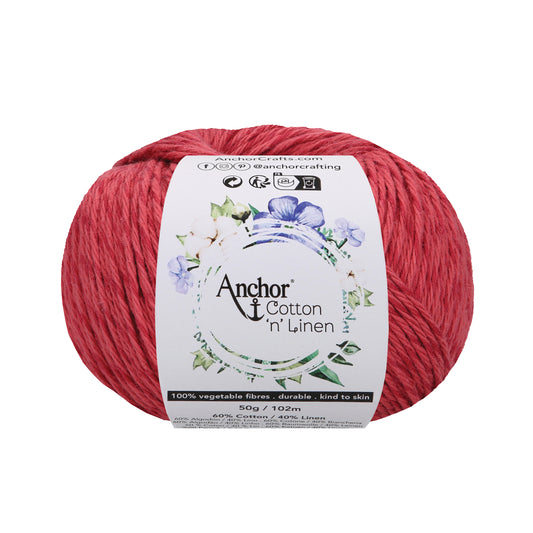 Cotton 'n' Linen - Anchor - Raspberry