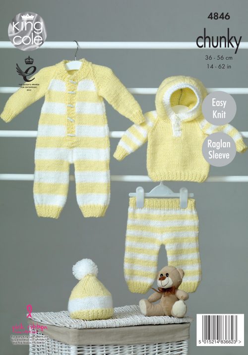 King Cole Easy to follow Hoody, Pants and Hat 4846 Chunky