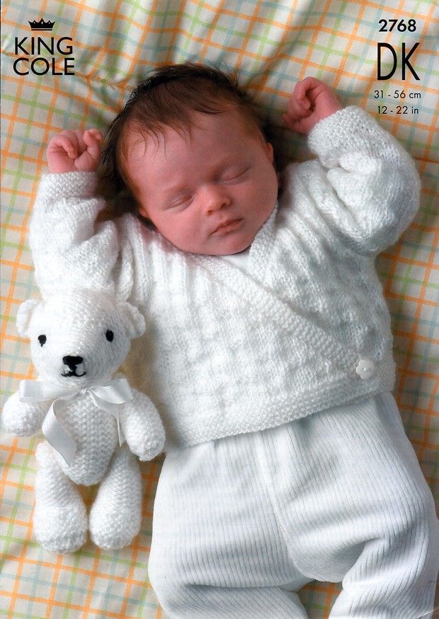 King Cole 2768 Sweater, Cardigan and Teddy Bear