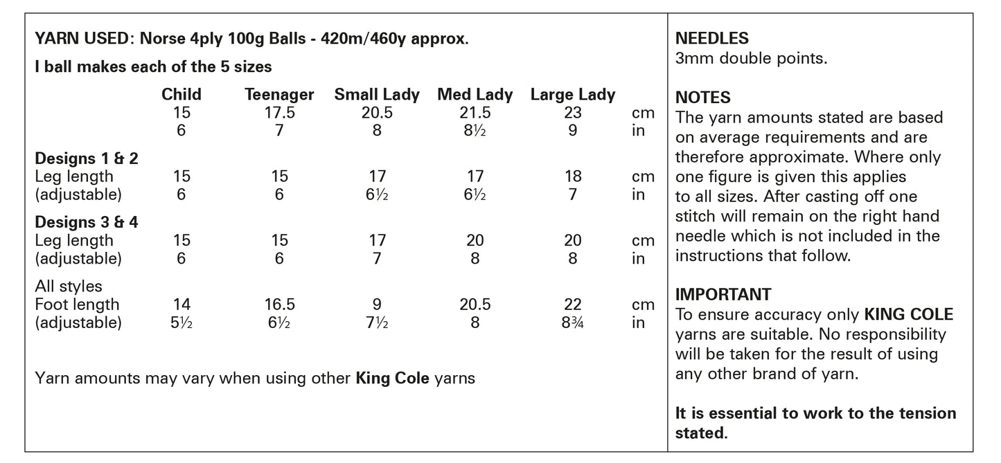 King Cole 6006 Socks 4 ply