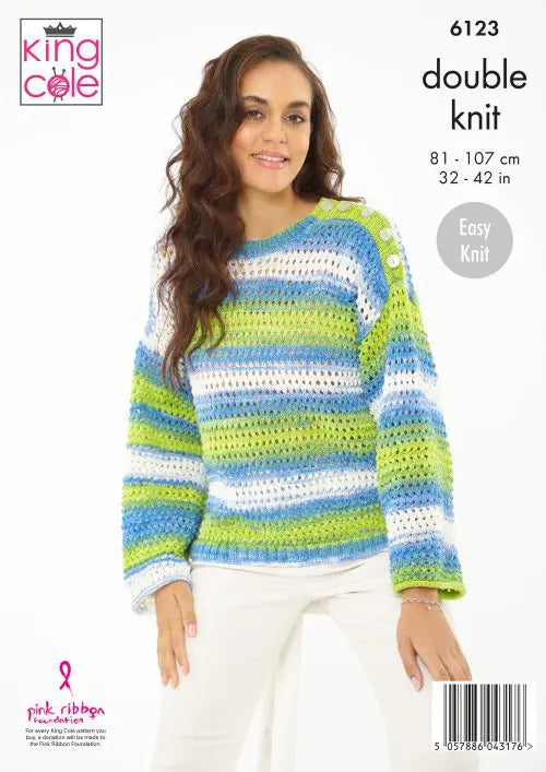 King Cole Knitting Pattern 6123 Double knitting