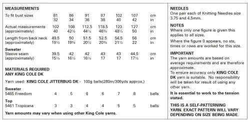 King Cole Knitting Pattern 6144 Double knitting