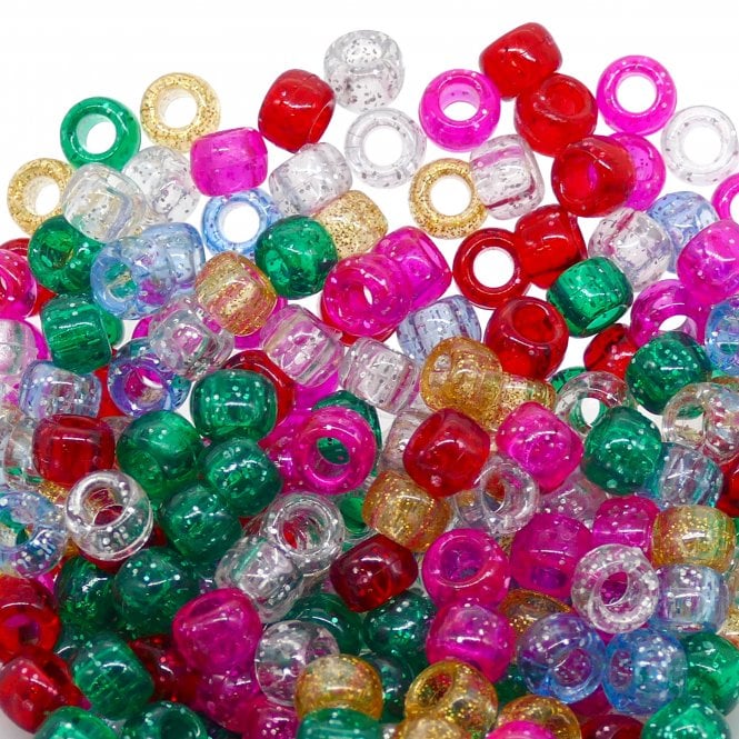 Beads Assorted Glitter Pony Plastic