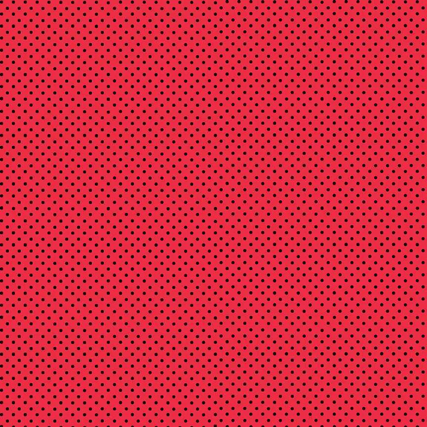 100% Cotton  Black Dot on Red By Makower