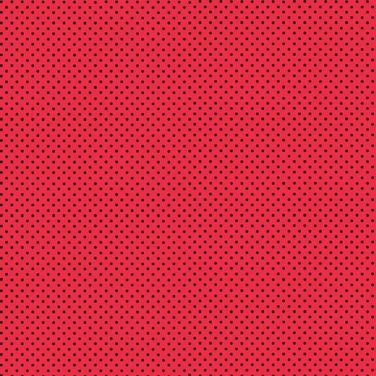 100% Cotton  Black Dot on Red By Makower