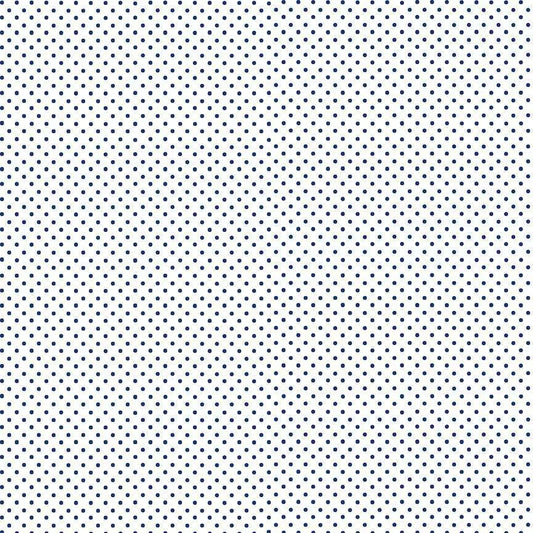 100% Cotton  Navy Dot on White By Makower