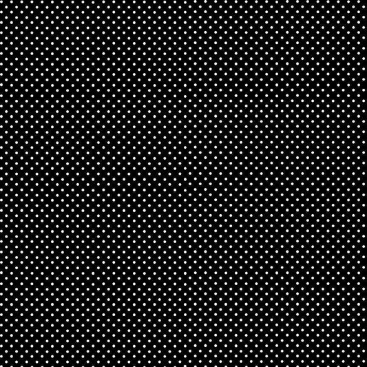 100% Cotton  White Dot on Black By Makower