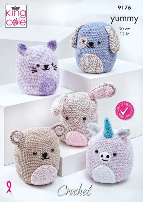 King Cole Crochet Pattern - Squishy Amigurumi Toys 9176