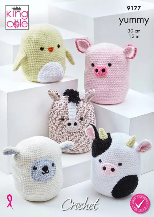 King Cole Crochet Pattern - Squishy Amigurumi Toys 9177