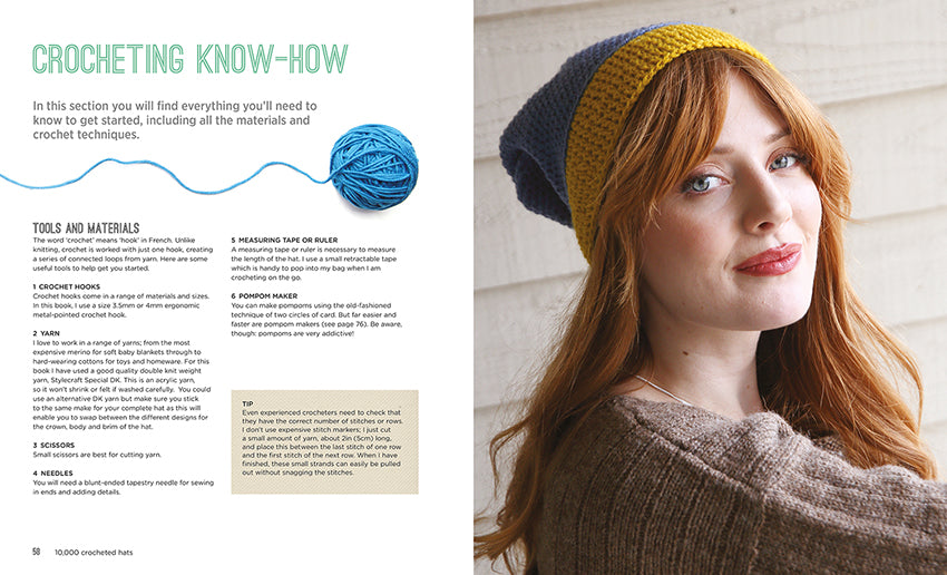 10,000 Crochet Hats: Discover Your Own Unique Design Combinations (Hardback) Emma Varnam