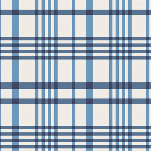 100% Cotton Happy Plaid - Blue designed by Maureen Cracknell