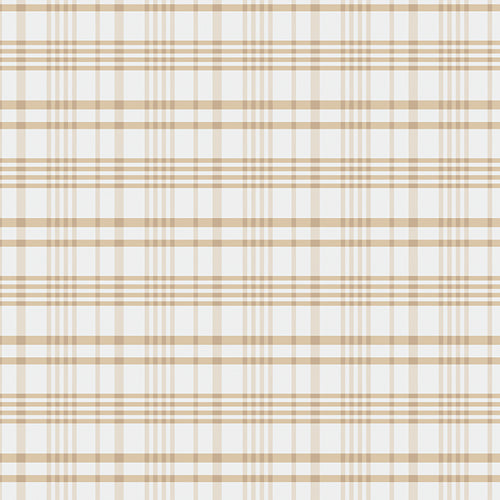 100% Cotton Happy Plaid - Beige designed by Maureen Cracknell