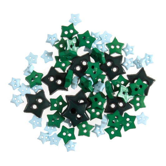 Buttons Craft Mini: Star: Green: 2.5g