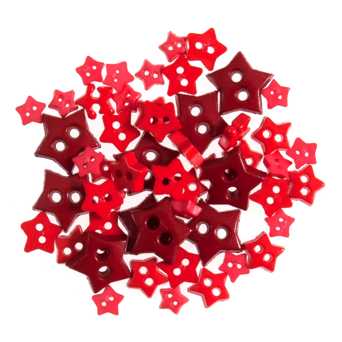 Buttons Craft Mini: Star: Red: 2.5g