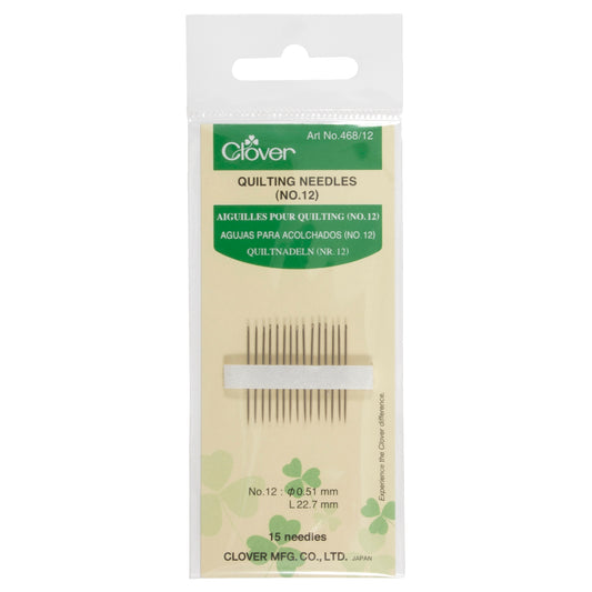 Hand Sewing Needles - Clover Quilting Needles N0 12