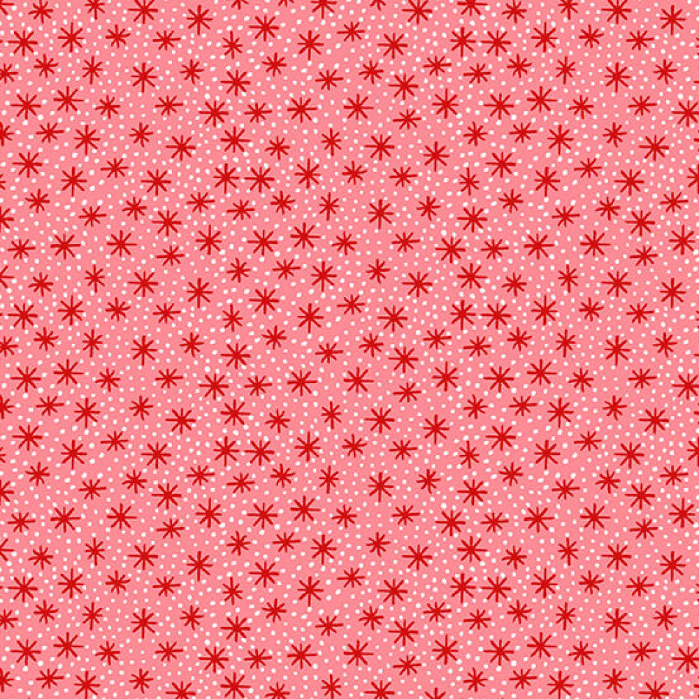 100% Cotton  Star Dot - Red from the 'Furry and Bright Collection' By Makower