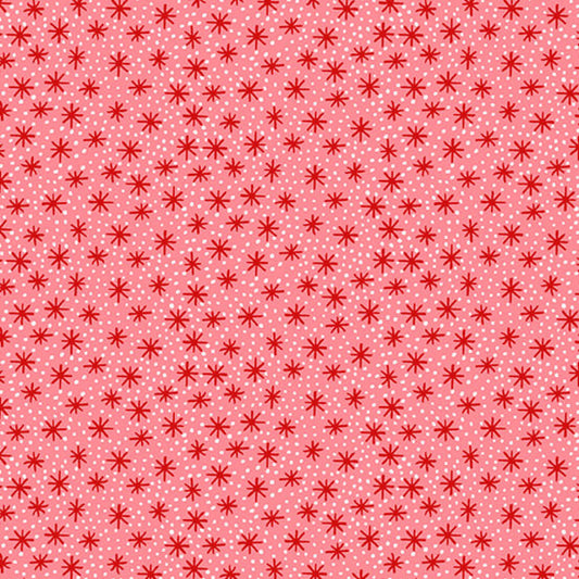 100% Cotton  Star Dot - Red from the 'Furry and Bright Collection' By Makower