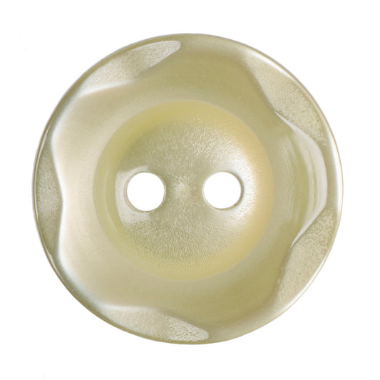 Scalloped Edge Poly Buttons - Yellow 16mm