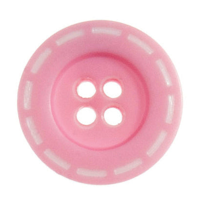 Buttons Pink Stitched 18mm