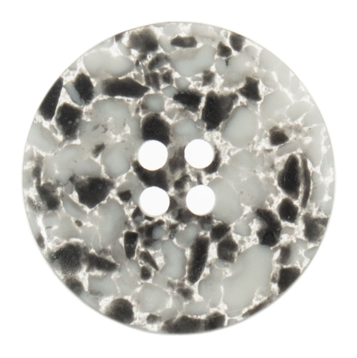 Eco Buttons  Re-cycled Plastic Scrap Black/White 25mm