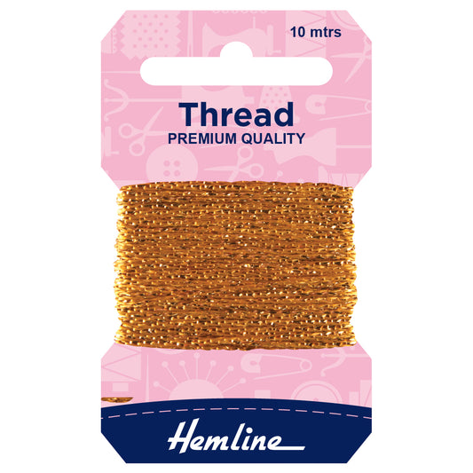 Hemline Metallic Thread Dark Gold