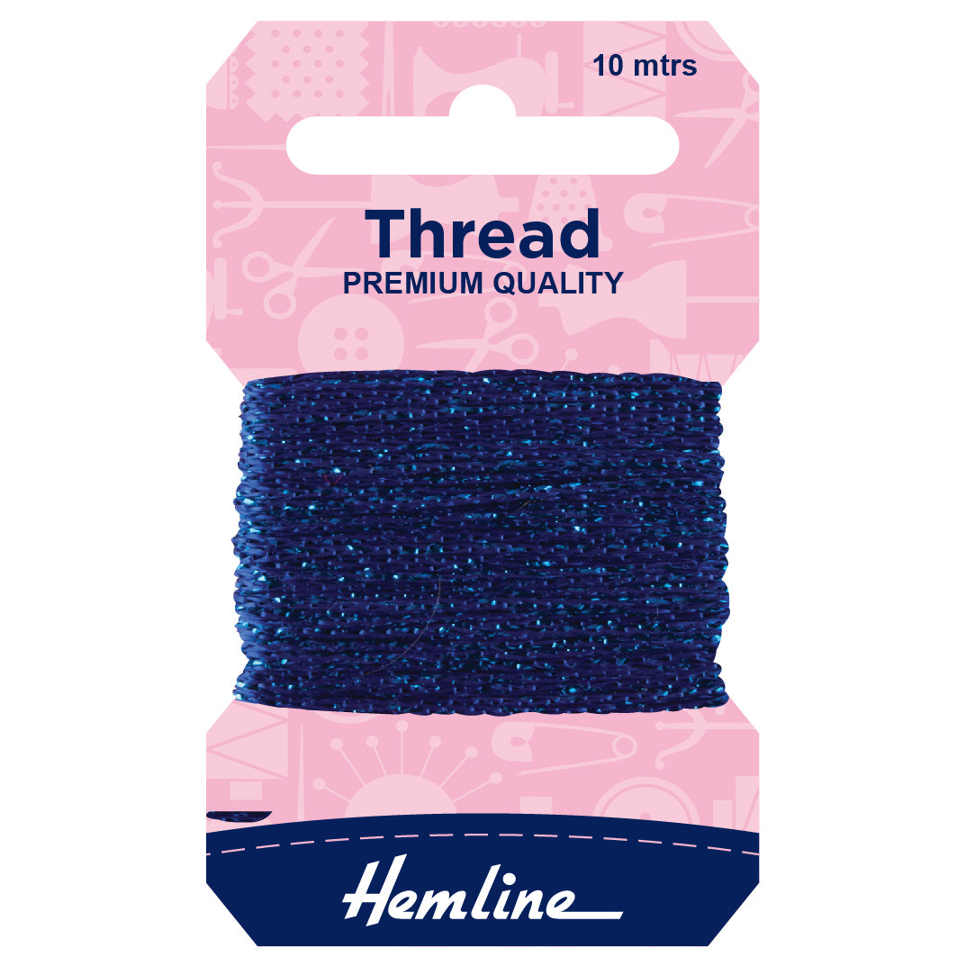 Hemline Metallic Thread Royal Blue