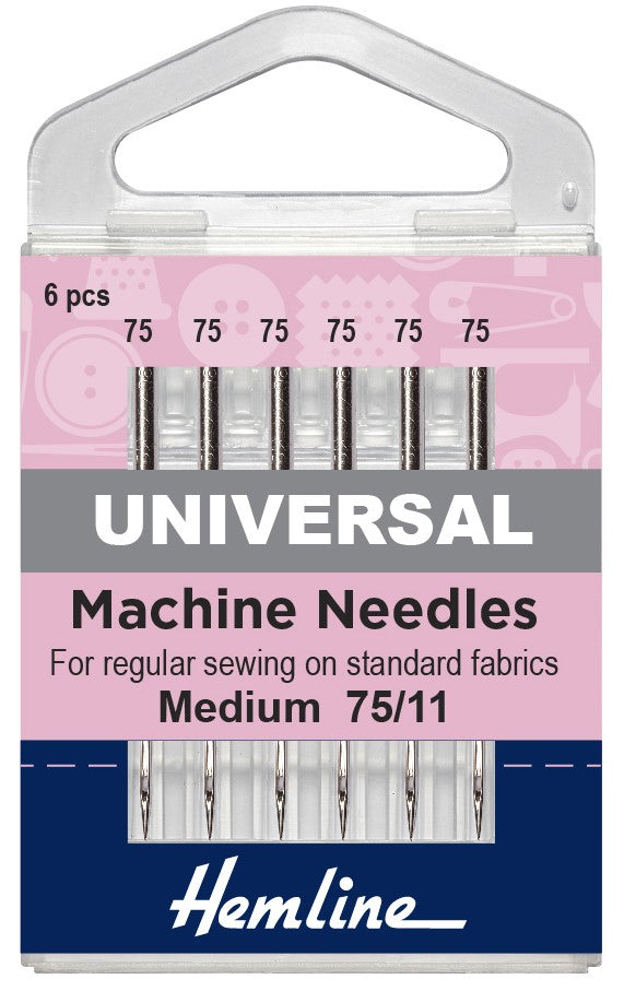 Hemline Universal Medium 75/11 Machine Needles 6pcs