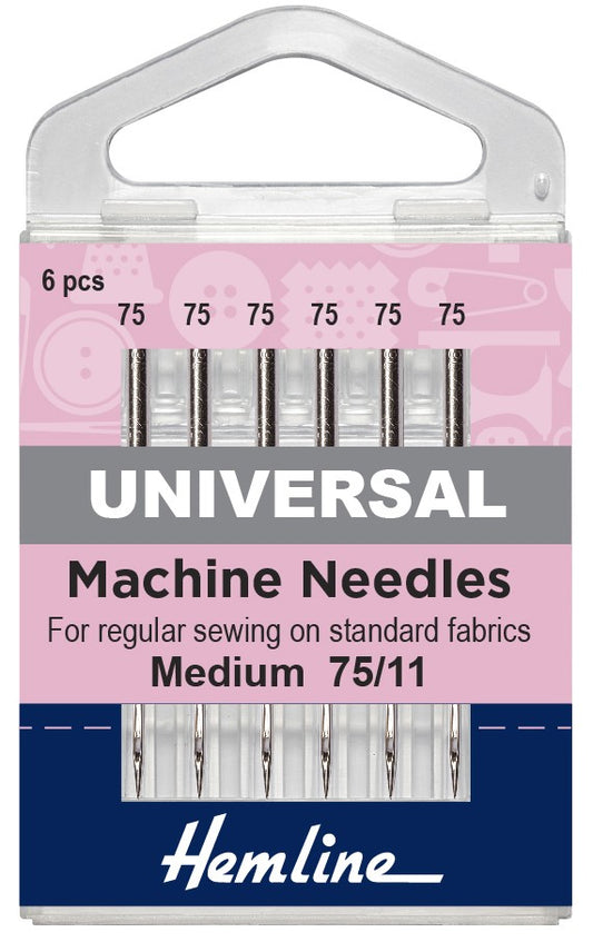 Hemline Universal Medium 75/11 Machine Needles 6pcs