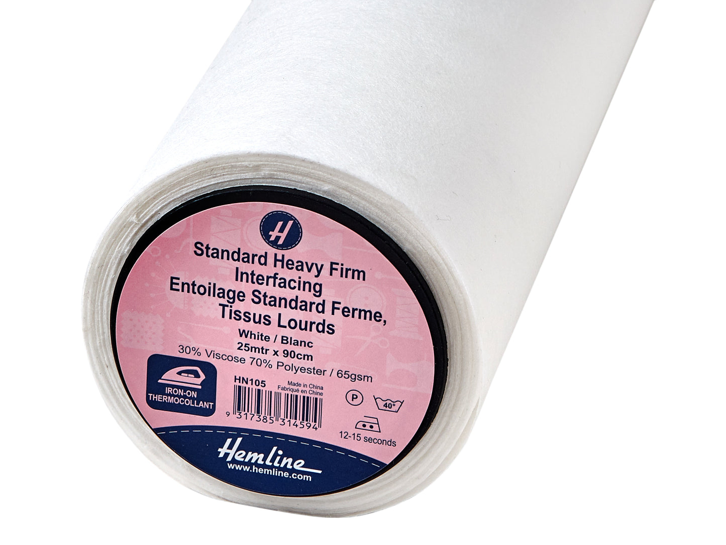 Iron-On Interfacing Standard Heavy/Firm 90x100cm White