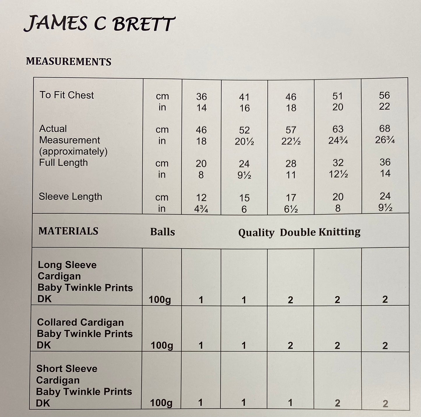 James C Brett Knitting Pattern JB745 Double Knitting