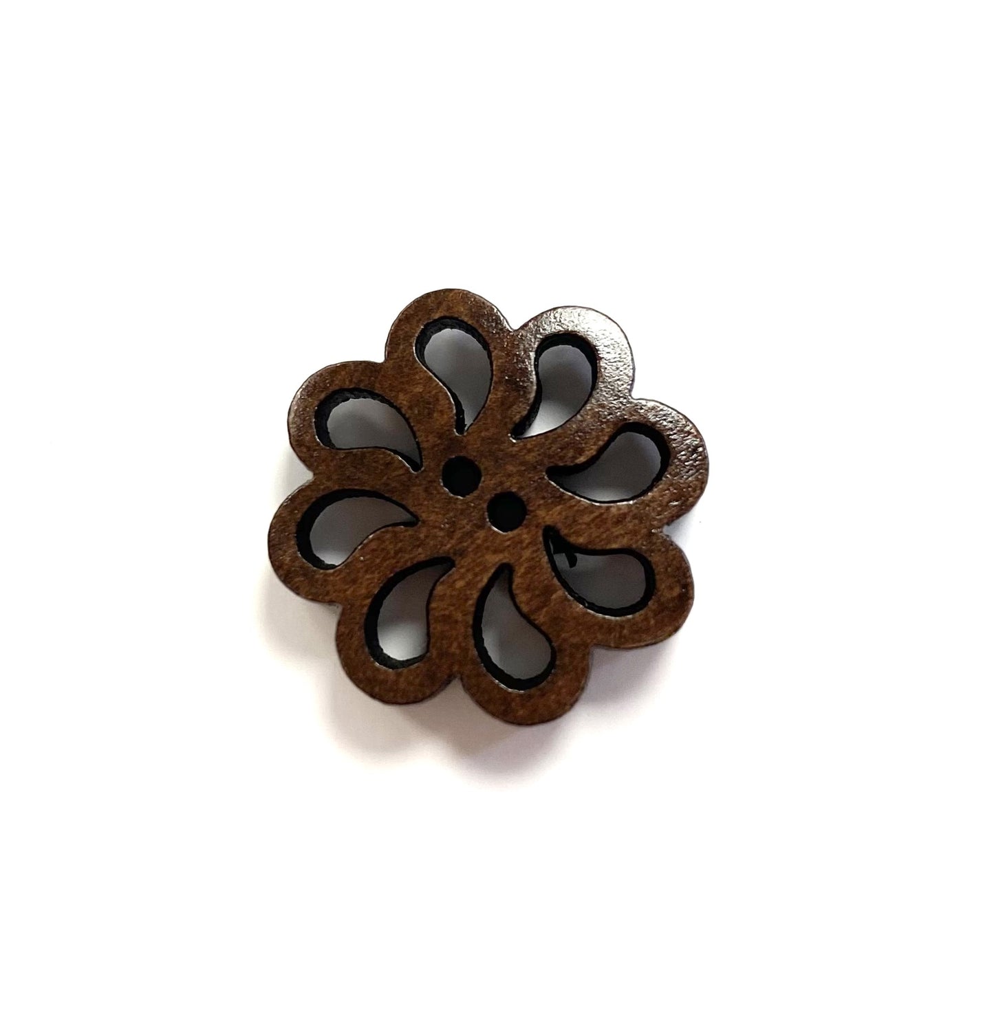 Buttons  Wood Flower Button