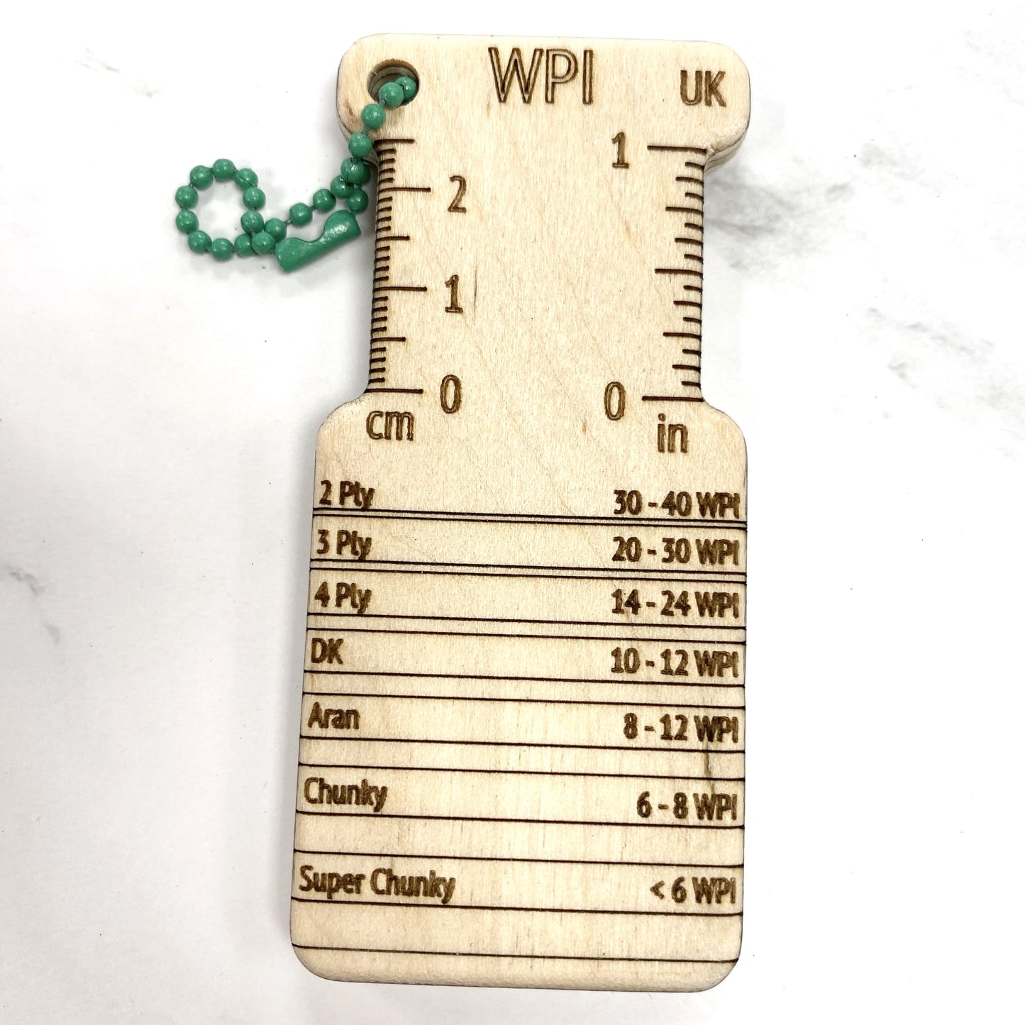 Knitting/Crochet WPI Tool - Birch Wood