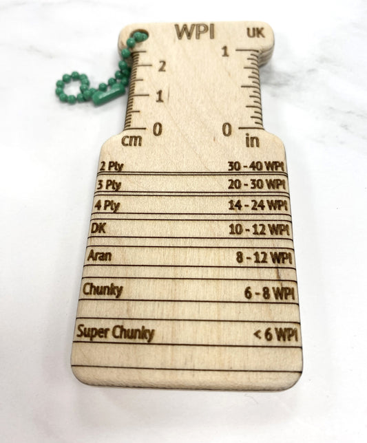 Knitting/Crochet WPI Tool - Birch Wood