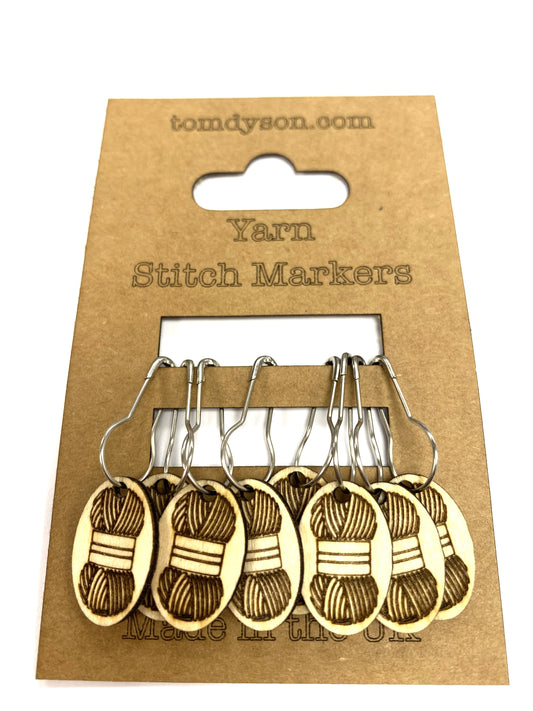 Stitch Markers  Ball of Wool Wooden