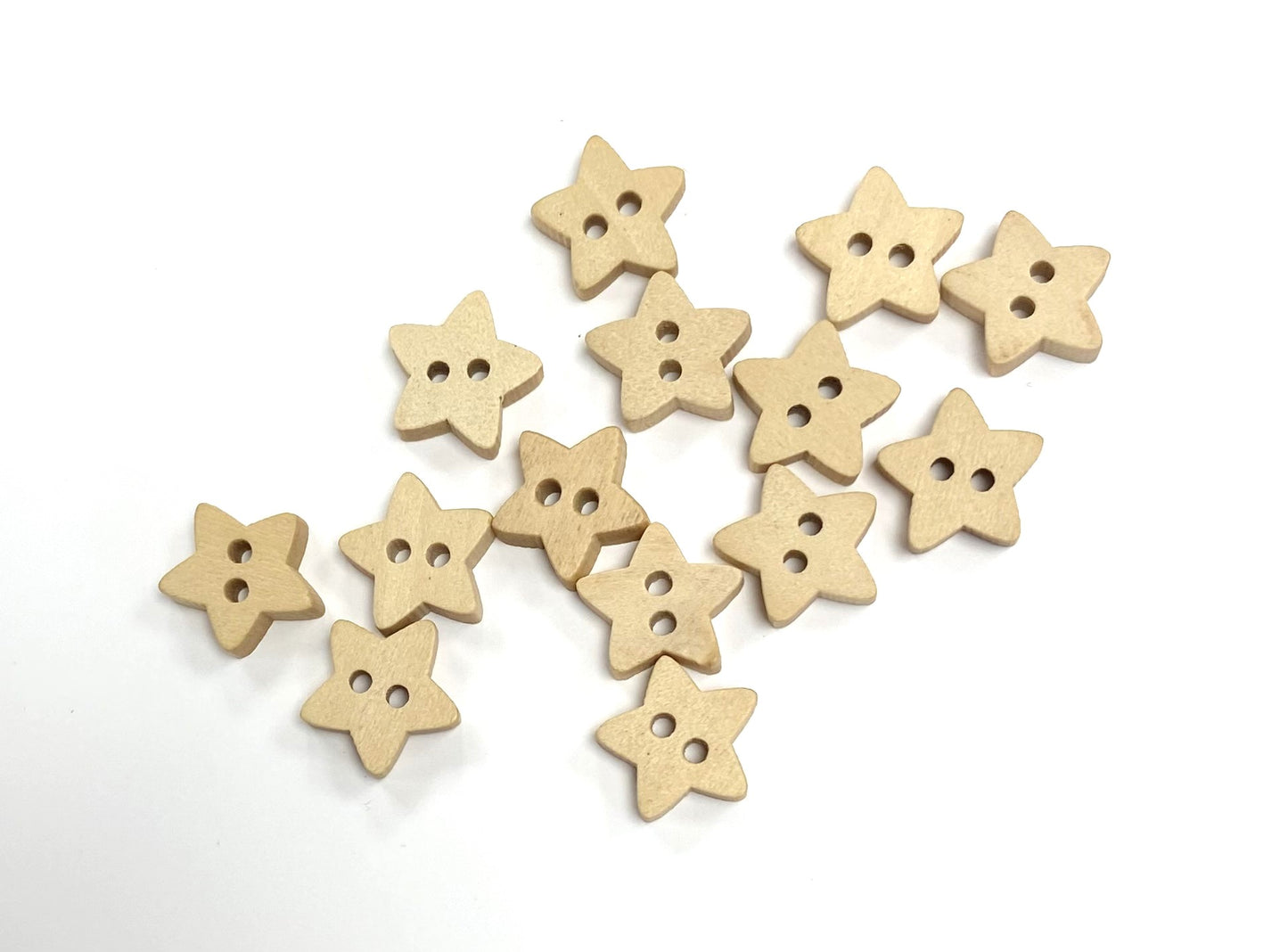 Buttons Wooden Star 13mm