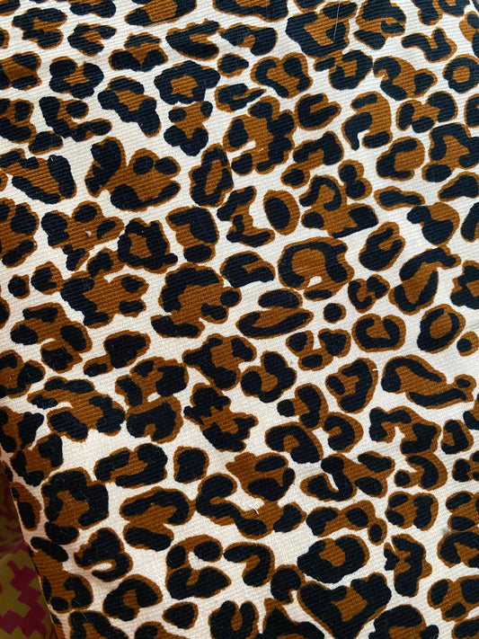 Cotton Leopard Print Cord -Natural