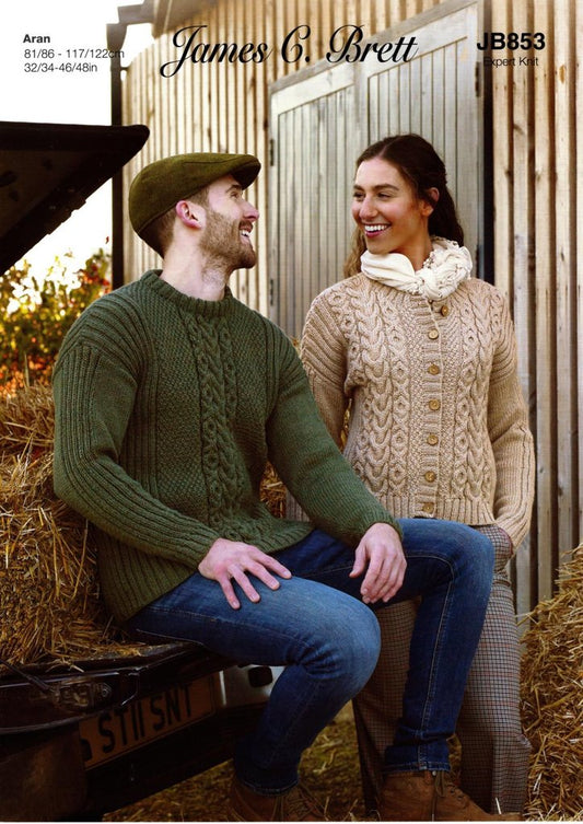 James C Brett Knitting Pattern JB853 Aran