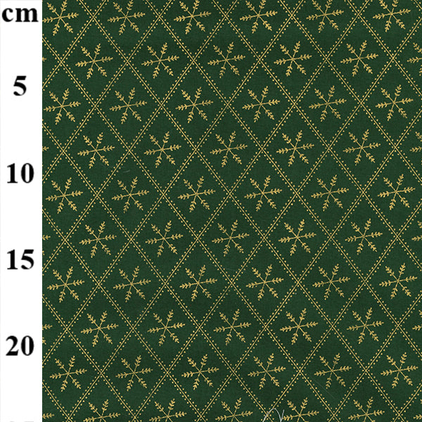 100% Cotton Christmas Diamond Star - Green