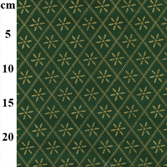 100% Cotton Christmas Diamond Star - Green