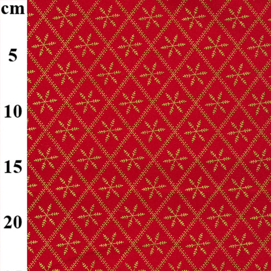 100% Cotton Christmas Diamond Star -Red